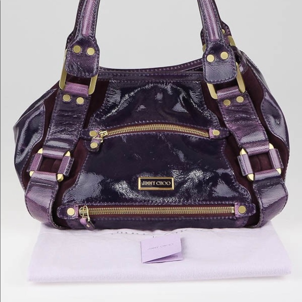 💯 Authentic Jimmy Choo Maddy Patent Leather Bag